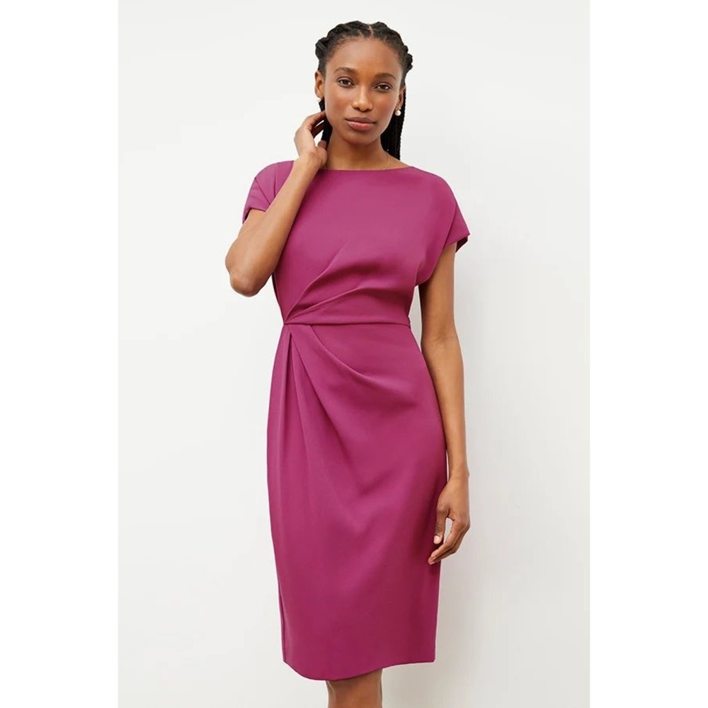 M.M.LaFleur Jillian 2.0 Dress Berry Magenta Draped Cap Sleeve JLL2BER Size 14